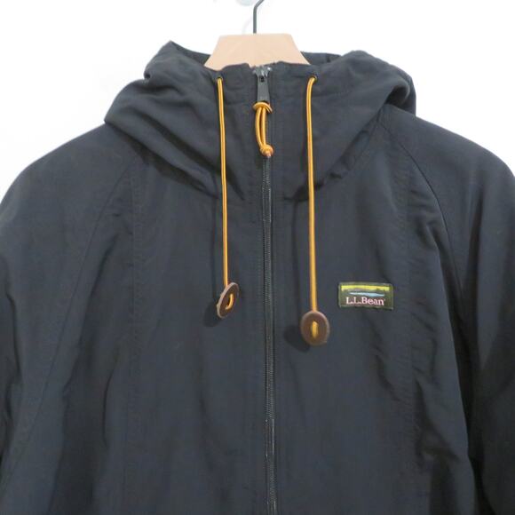 L.L. Bean Womens Sz XL Black Pullover Jacket Hooded Windbreaker Outdoor Anorak - Picture 3 of 5